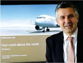  ??  ?? Below: Chadi Saade, Airbus’ Vice President Commercial for Airbus Corporate Jets