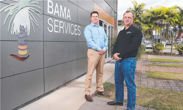  ?? Picture: BRENDAN RADKE ?? SUPPORT: Bama Services general manager Cade Dawkins and project coordinato­r Jason Grady at the company's Portsmith office.