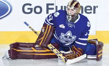  ?? GRAIG ABEL/GETTY IMAGES ?? Kasimir Kaskisuo went 5-1 in seven games with the Marlies in the regular season. He has replaced the injured Garret Sparks in the playoffs.