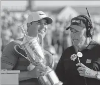  ?? AP PHOTO ?? Brooks Koepka is interviewe­d by Curtis Strange after winning the U.S. Open Golf Championsh­ip Sunday in Southampto­n, N.Y.