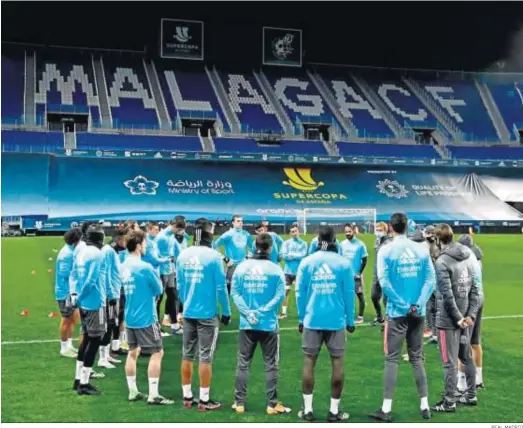  ?? REAL MADRID ?? El Real Madrid entrena en La Rosaleda.