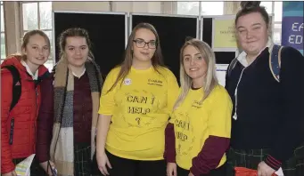  ??  ?? Coláiste Bríde Enniscorth­y students Sarah Cosgrave, Zoe Evans and (on right) Chloe Mitten, with Chloe Mahony and Chloe Bates.