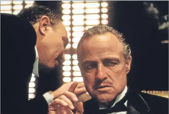  ??  ?? Marlon Brando as Mafia boss Don Vito Corleone in The Godfather