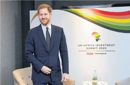  ?? REUTERS ?? Britain’s Prince Harry meets Saad Eddine el-Othmani, Prime Minister of Morocco during the UK-Africa Investment Summit in London, Britain, on Monday.