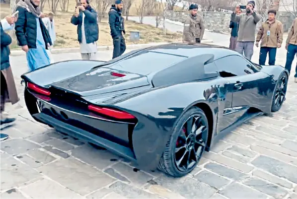  ?? ?? The Taliban’s launch of the flashy Mada-9 ‘supercar’ comes as the sanction-hit Afghan economy falls apart and the regime becomes increasing­ly isolated because of its repression of women