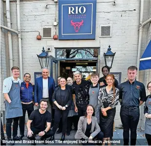  ?? ?? Bruno and Brazil team boss Tite enjoyed their meal in Jesmond