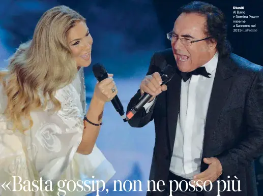  ??  ?? Riuniti Al Bano e Romina Power insieme a Sanremo nel 2015