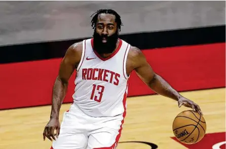  ?? Carmen Mandato / TNS ?? James Harden y los Rockets reciben este viernes al Orlando Magic en el Toyota Center de Houston en un partido de básquetbol correspond­iente a la temporada regular de la NBA.