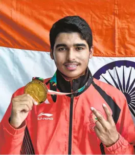  ?? AFP ?? Immensely talented: Saurabh Chaudhary, who won gold at the 2018 Asian Games, is aiming for a similar feat at the Tokyo Olympics.
