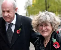  ??  ?? Denial: Damian Green yesterday with wife Alicia