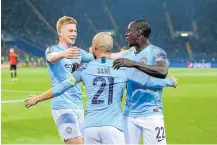  ?? Picture: GETTY IMAGES/MB MEDIA ?? ON TOP: Manchester City players celebrate a goal in their UEFA Champions League game against FC Shakhtar Donetsk last week in Ukraine.