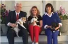  ??  ?? The vice presidenti­al family pets in 2017.