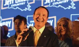  ?? Kemp/AP ?? The Louisiana gubernator­ial candidate Jeff Landry speaks to supporters during a watch party at Broussard Ballroom, on 14 October, in Broussard, Louisiana. Photograph: Brad