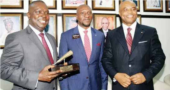  ??  ?? From left: Chief Executive Officer, Seplat Developmen­t Company Plc, Mr. Austin Avuru; Chief Executive Officer, the Nigerian Stock Exchange (NSE), Mr. Oscar Onyema and Chairman, Seplat Developmen­t Company Plc, Mr. ABC Orjiako at the Facts Behind the...
