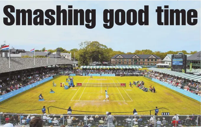  ?? COURTESY PHOTO ?? GAME, SET, MATCH: The grass court at the Internatio­nal Tennis Hall of Fame offers a classic venue to watch top pros compete in the Dell Technologi­es Hall of Fame Open.