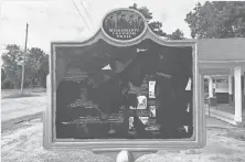  ?? ALLAN HAMMONS VIA AP ?? The damaged historical marker of Emmett Till, who was kidnapped before being lynched in 1955, will be replaced.