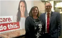  ?? SAMANTHA GEE/NELSON MAIL ?? Nelson Labour Party candidate Rachel Boyack with Labour Party health spokesman David Clark at a public meeting in Stoke.