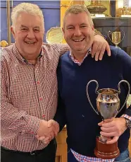  ?? ?? Shake on it Dave Barclay with N K Trophy winner Ian Strachan