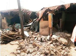  ?? ?? „ Houses demolished within Kaduna metropolis few days before El-Rufai’s tenure ends