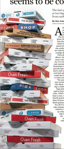  ?? Tony Cenicola / New York Times ?? Pizza delivery is facing a challenge from big food chains. Mcdonald’s says its delivery demand doubled in 2020. Taco Bell also saw higher delivery sales last year.