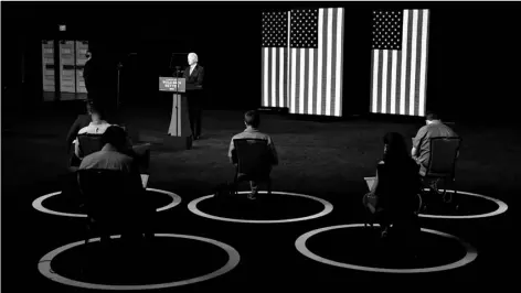  ?? AP Photo/Patrick Semansky, File ?? In this July 14 file photo, Democratic presidenti­al candidate, former Vice President Joe Biden, speaks during a campaign event in Wilmington, Del.