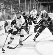  ??  ?? Rookie forward Brent Pedersen (91) scored twice in Monday’s second period as the host Solar Bears defeated South Carolina 5-4 in ECHL action.