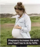  ??  ?? Pregnancy increases the work your heart has to do by 50%