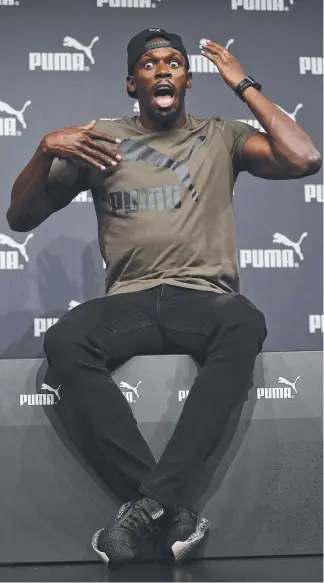 ??  ?? Jamaica's Usain Bolt during yesterday’s press conference ahead of the world championsh­ips.