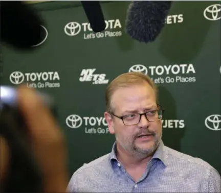  ?? SETH WENIG - THE ASSOCIATED PRESS ?? New York Jets general manager Mike Maccagnan speaks to reporters in Florham Park, N.J., Monday, Dec. 31, 2018.