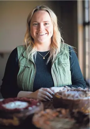  ?? HERGESHEIM­ER/COLUMBUS DISPATCH COURTNEY ?? Samantha Strange, owner of Cheesecake Girl, will open a spot in the Budd Dairy Food Hall. The company started as a catering business in 2017.