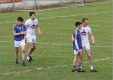  ??  ?? Wicklow’s Conor Byrne and Sean Gregory were tightly marked during the Leinster under-20 football championsh­ip clash with Kildare.
