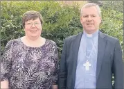  ?? ?? Sheila Lewis, pictured with Bishop of Cork, Ross Fintan Gavin.