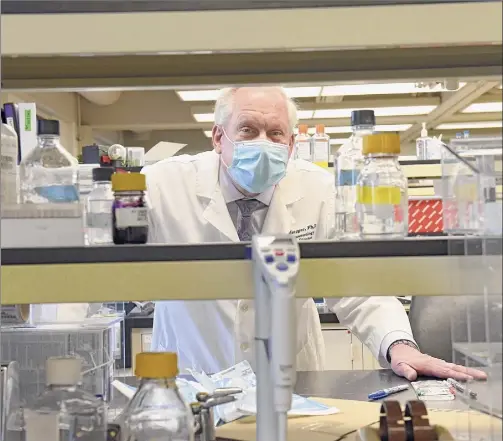  ?? Lori Van Buren / Times Union ?? Dennis Metzger, chairman of Albany Medical Center’s department of immunology and microbial disease, stands in his laboratory.