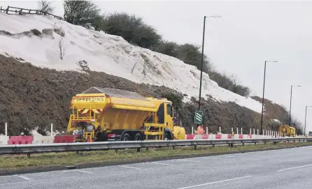  ??  ?? Traffic moving again on the A690 westbound at Houghton Cut after one lane was re-opened.