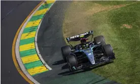  ?? ?? Lewis Hamilton’s Mercedes W15 retires with engine failure on lap 17. Photograph: Eric Alonso/DPPI/Shuttersto­ck