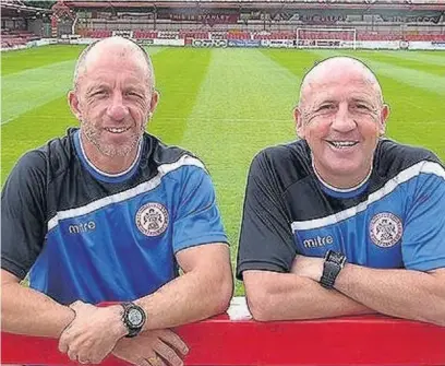  ?? Accrington Stanley FC ?? Accrington Stanley manager John Coleman and assistant manager Jimmy Bell who have signed new two-year rolling contracts with the club