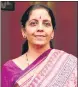  ?? MINT ?? Nirmala Sitharaman, Union finance minister.