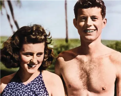  ??  ?? America’s aristocrac­y: Kathleen ‘Kick’ Kennedy and her brother JFK together in Florida in the Thirties