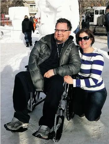  ?? Supplied ?? Curtis Hall was diagnosed with a brain tumour in 2010. His wife Jennifer will be able to access job-protected leave to care for him through Alberta’s compassion­ate care leave law.