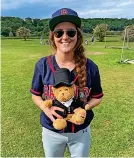  ?? ?? Brunels infielder Coral Pike with the MVP award for her performanc­e in the field against Cardiff Merlins