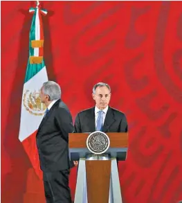  ?? NELLY SALAS ?? Hugo López-Gatell y AMLO, en conferenci­a.