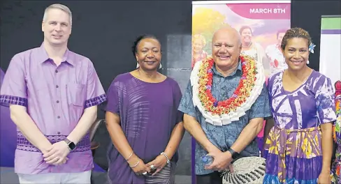  ?? Picture: SUPPLIED ?? UN Resident Coordinato­r Dirk Wagener, UN Women Pacific Resident Representa­tive Delphine Serumaga, Deputy PM Viliame Gavoka and Women, Children and Poverty Alleviatio­n Minister Lynda Tabuya following a lunch dialogue on women’s economic empowermen­t in Fiji last week to mark IWD.