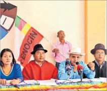  ?? CORTESÍA ?? Quito. Dirigentes de las organizaci­ones indígenas, en rueda de prensa.