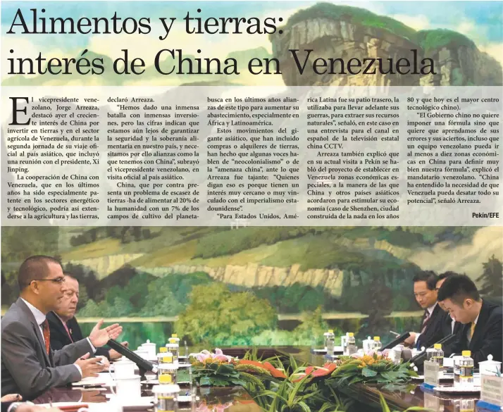 Alimentos y tierras: interés de China en Venezuela - PressReader