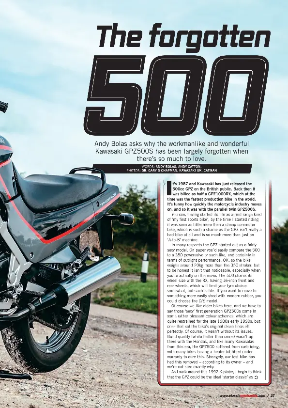 Har det dårligt motor stil KAWASAKI GPZ500S - PressReader