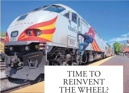  ?? EDDIE MOORE/JOURNAL ?? ABOVE: Some transit service provided by the Rail Runner Express commuter train would have to be eliminated if voters in the November general election don’t reauthoriz­e a gross receipts tax that supports the train and regional bus service, according an official for the agency that manages the Rail Runner.