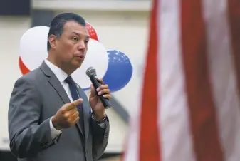  ?? Paul Chinn / The Chronicle 2018 ?? Secretary of State Alex Padilla says he believes California can conduct the November election safely and efficientl­y because of mailin ballots and precaution­s at polling stations.