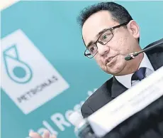  ??  ?? File photo shows Petronas chief executive officer Tan Sri Wan Zulkiflee Wan Ariffin during a press conference after announcing Petronas’ financial results last week. — Bernama photo