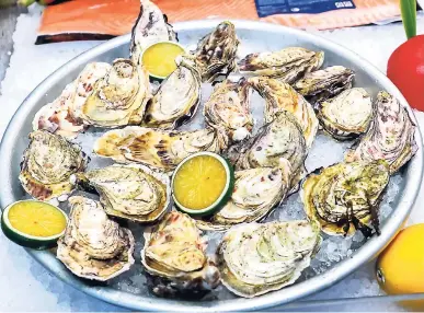  ?? JANET SILVERA PHOTO ?? Oysters in a beautiful presentati­on at Rainforest Seafoods.