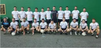  ??  ?? The Sligo New York GAA team, who play in the Intermedia­te final on Sunday. Included on the side are Sligo’s Eoin Flanagan, Vinny Cadden, Paul McDaid, Paddy Greene, Jamie Bannigan, Darragh McConnon, James Brett, John O’Hora, Colin Keane, Paul Kelly and...